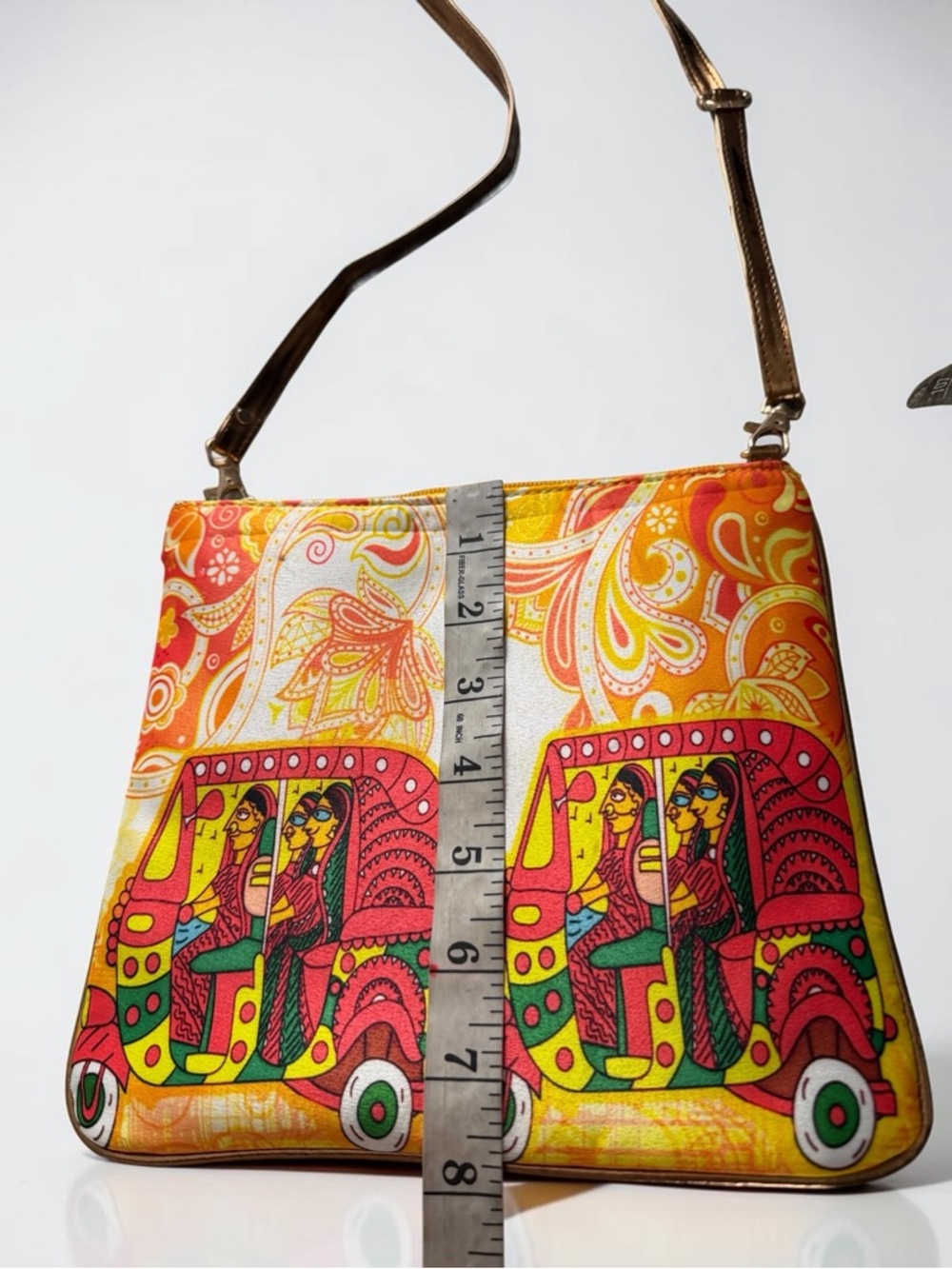 Like New Metallic Boho Festival Rickshaw Crossbody Bag Artsy Retro Purse - Picture 15 of 16